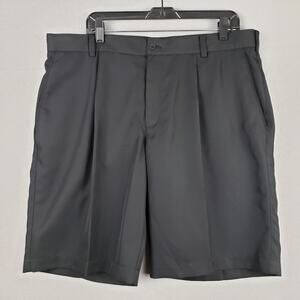 Nike Golf‎ Men's Size 38 Pleated Front Performance Shorts Solid Black Minimalist